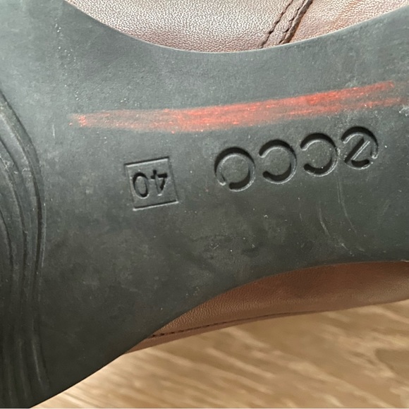 ECCO Brown Hobart Leather Knee High 25mm Riding Boot Full Zip Size 40 US 10 - Picture 5 of 9